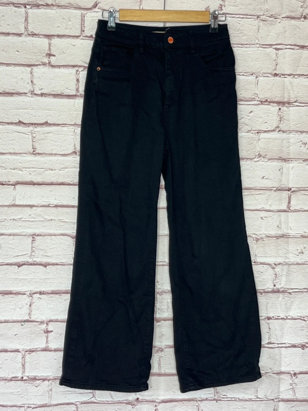 DL1961 Hepburn High Rise Wide Leg Black Jeans Size 26 Like New